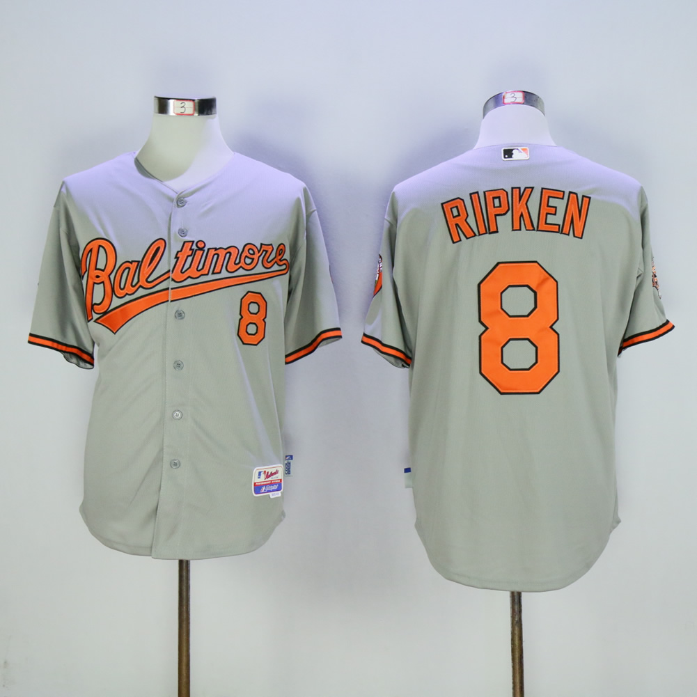 Men Baltimore Orioles #8 Cal Ripken Grey MLB Jerseys